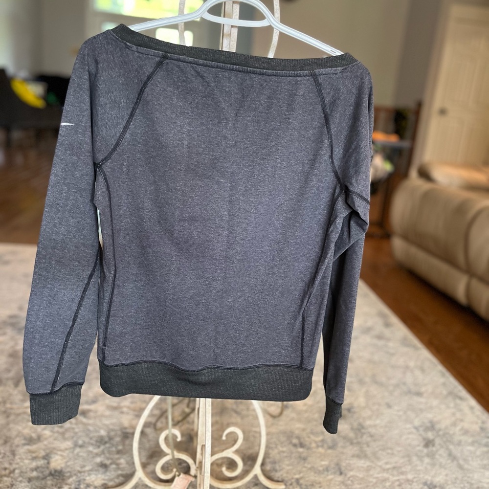 Nike Women's Off-the-Shoulder Dark Gray Sweater